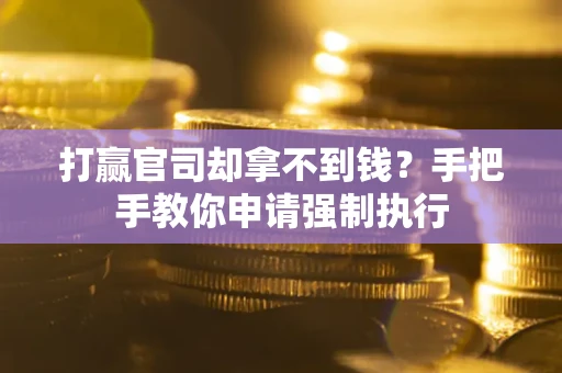 武汉打赢官司却拿不到钱？手把手教你申请强制执行