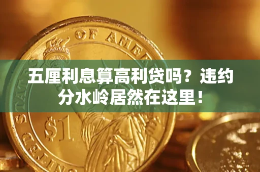 武汉五厘利息算高利贷吗？违约分水岭居然在这里！