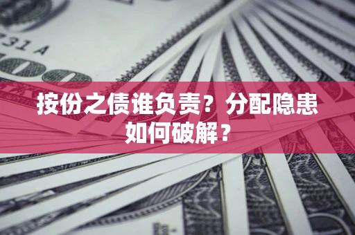 武汉按份之债谁负责？分配隐患如何破解？