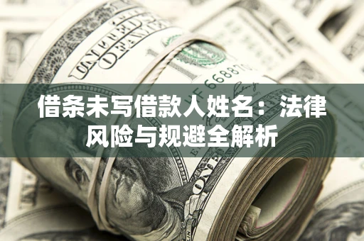 武汉借条未写借款人姓名：法律风险与规避全解析