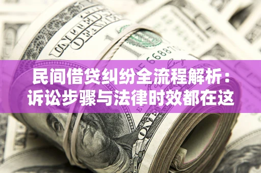 武汉民间借贷纠纷全流程解析：诉讼步骤与法律时效都在这儿了