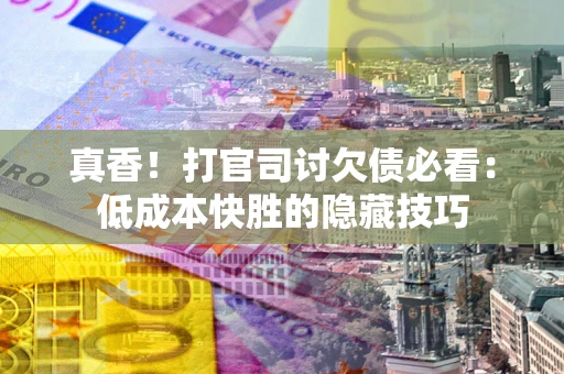 武汉真香！打官司讨欠债必看：低成本快胜的隐藏技巧